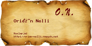 Orián Nelli névjegykártya